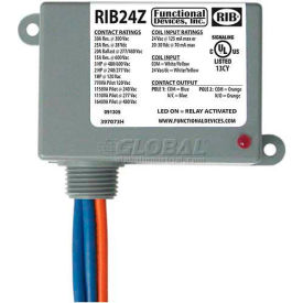 Enclosed Power Relay, 30A, SPST-NO, SPST-NC, 24VAC/DC