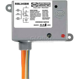 Enclosed Latching Relay, 20A, 24VAC/DC, W/switch & Aux Contact