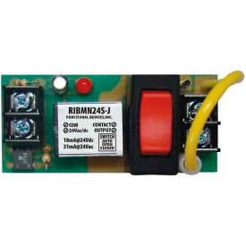 Track Mount Relay, 2.75", 15A, SPST, 24VAC/DC, Jumper Selectable Override
