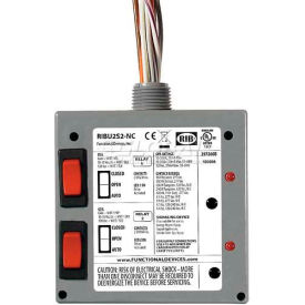 Enclosed Relays, 10A, 2 SPST-NC, 10-30VAC/DC/120VAC, Override