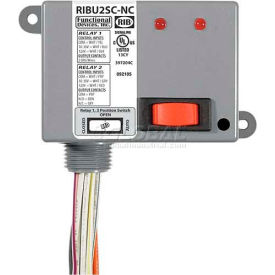 Enclosed Relays, 10A, SPST-NC, SPDT, 10-30VAC/DC/120VAC, Override