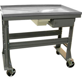 Teardown Bench, Fluid Container/Drawer, Stainless Steel Top, 60"W x 30"D, Gray