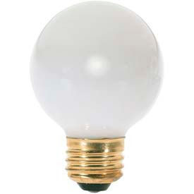 25w Incandescent W/ Medium Base, Glass White Bulb
