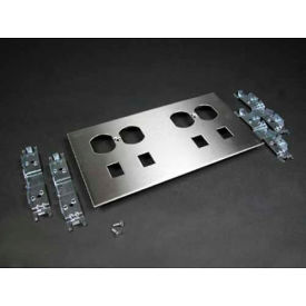 Double In-Line Duplex Receptacle & Modular Jack Cover, 9"L