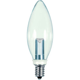 1W LED Decorative Torpedo Bulb Candelabra Base Clear 2700K