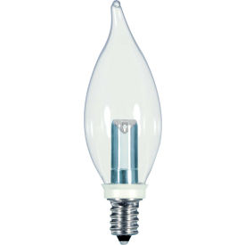 1W LED Decoerative Turn Tip Bulb Candelabra Base Clear 2700K