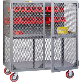 Mobile Tool Security Cabinet SC1-2448-6PY-LP - 48" x 24", Louvered Panel, 1 Center Shelf
