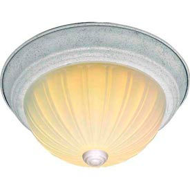 2 Light - 11" - Flush Mount - Frosted Melon Glass Textured White