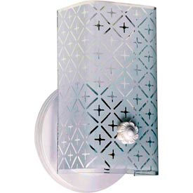 1 Light - 7" - Vanity - w/Diamond "U" Channel Glass  White