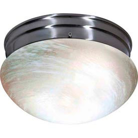 2 Light - 10" - Flush Mount - Medium Alabaster Mushroom Brushed Nickel
