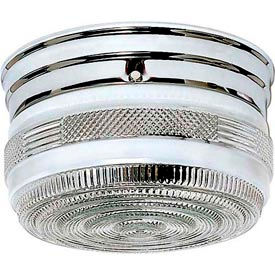 2 Light - 8" - Flush Mount - Medium Crystal / White Drum Polished Chrome