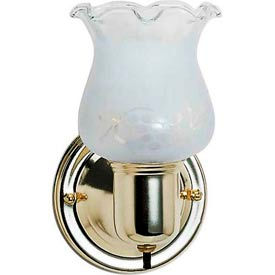 1 Light - 5" - Vanity with Frosted Grape Shade & On/Off Switch - Polished Brass