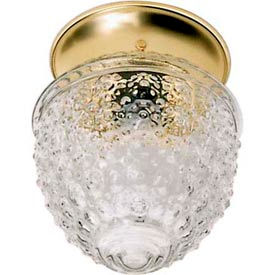 1 Light - 6" - Ceiling Fixture - Clear Pineapple Glass Polished Brass