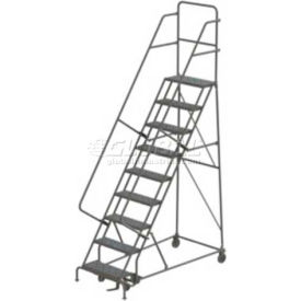 9 Step Steel Rolling Ladder - Grip Strut