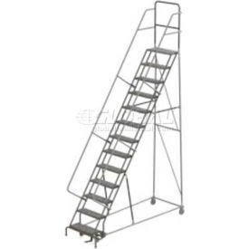 13 Step Steel Rolling Ladder - Grip Strut