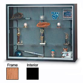 48" x 36" x 8" Laminate Display Case w/Two Shelves and Black Interior