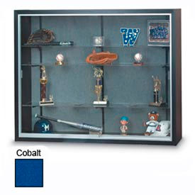 60"x48"x12" Black Laminate Display Case w/3 Shelves and Accent Interior