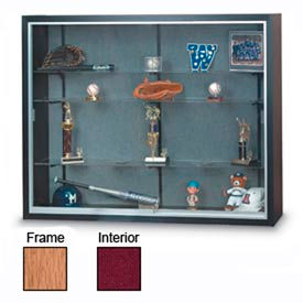 60" x 48" x 12" Laminate Display Case w/Three Shelves and Burgundy Interior
