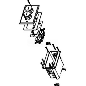 Floor Box 1-Gang Box, One 15A Duplex Rec, Nickel Cover