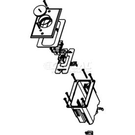 Floor Box 1-Gang Box Device Plate, Two Openings for Comm Devices, Brass Cover