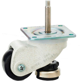 Caster and Leveler in One Unit - 220 Lb. Capacity - Plate Mounted