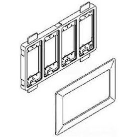 4-Gang Device Mounting Bracket And Trim Ring, Ivory, 11-1/4"L