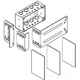Wallsource 4-Gang Multi Service Box, Brackets & Dividers, 9-3/16"L