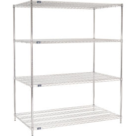 4 Shelf, Chrome Wire Shelving Unit, Starter, 60"W x 36"D x 74"H
