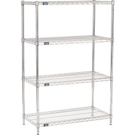 4 Shelf, Chrome Wire Shelving Unit, Starter, 36"W x 18"D x 63"H