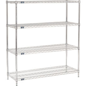 4 Shelf, Chrome Wire Shelving Unit, Starter, 48"W x 18"D x 54"H