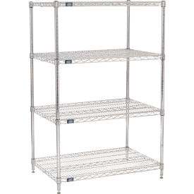 4 Shelf, Chrome Wire Shelving Unit, Starter, 36"W x 24"D x 63"H