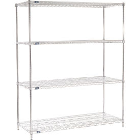 4 Shelf Chrome Wire Shelving Unit, Starter, 72"W x 24"D x 86"H