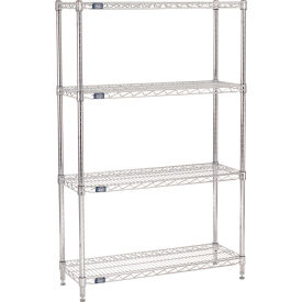 4 Shelf, Chrome Wire Shelving Unit, Starter, 36"W x 12"D x 63"H