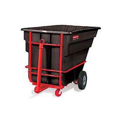 Rubbermaid® Heavy Duty Towable Plastic Tilt Truck, 1.5 Cu. Yd. Cap, 2100 Lbs. Cap, Black