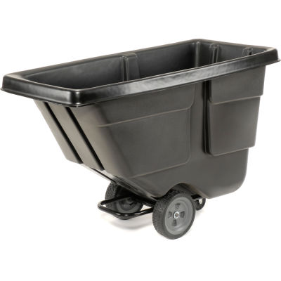 Rubbermaid® Light Duty Plastic Tilt Truck, 1/2 Cu. Yd. Cap, 300 Lbs. Cap, Black