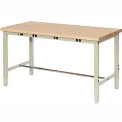 60 x 30 Adjustable Height Workbench - Power Apron - Birch Square Edge - Tan
