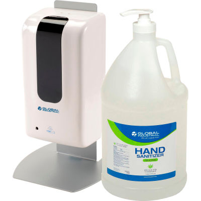Automatic Hand Sanitizer Dispenser Kit w/ Counter Stand, 4 Gal. Sanitizer