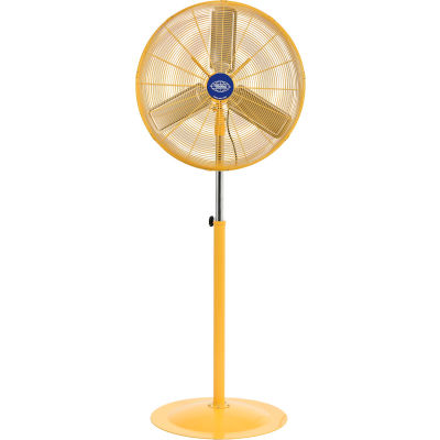 30" Oscillating Pedestal Fan, 3 Speed, 10000CFM, 320W, 1/2HP, 1 Phase,Yellow