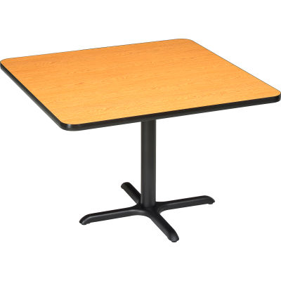 Interion® 42" Square Restaurant Table, Oak