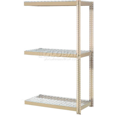 Expandable Add-On Rack 72Wx36Dx84H Tan, 3 Levels Wire Deck 750lb Per Level