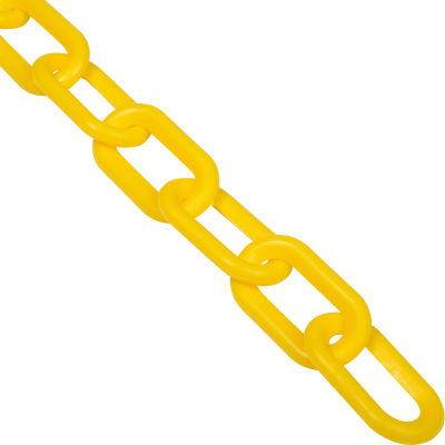 Plastic Chain Barrier, 2"x50'L, Yellow
