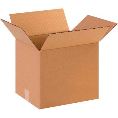Cardboard Corrugated Boxes, 12"L x 10"W x 10"H, Kraft - Pkg Qty 25