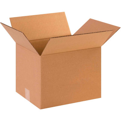 Cardboard Corrugated Boxes, 12"L x 10"W x 9"H, Kraft - Pkg Qty 25