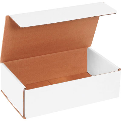Corrugated Mailers, 10"L x 6"W x 3"H, White - Pkg Qty 50