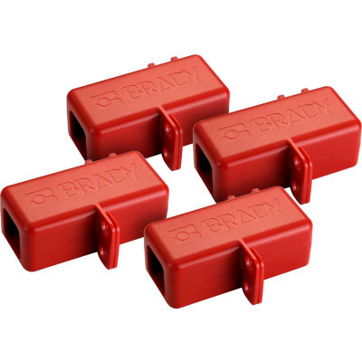 Brady® 150822 BatteryBlock Cable Lockout-Small; 24 PK, ABS Plastic, Red, 1/4' Cable Length