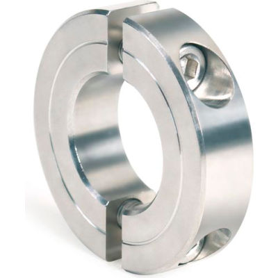 Two-Piece Clamping Collar Recessed Screw, 1-1/8", Stainless Steel