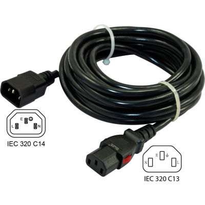 Conntek C14LC13-098, 10-Amp, IEC C14 to Locking IEC C13 With Push Lock, 8-Feet
