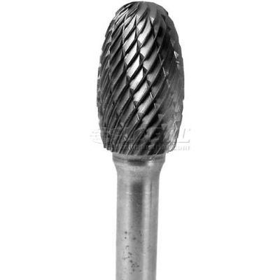 Grobet Oval Carbide Burr 32.670, Double Cut, 1/4" Shank DIA, 2-3/4" OAL