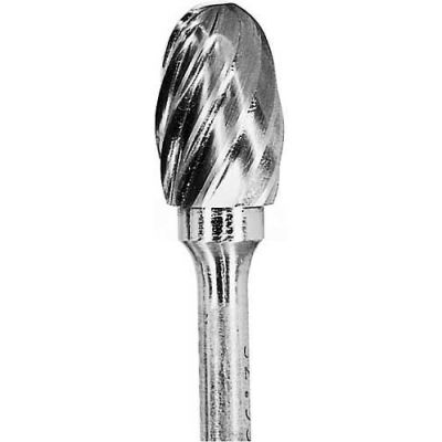 Grobet Oval Carbide Burr 32.95411, Aluma cut, 1/4" Shank DIA, 2-11/32" OAL