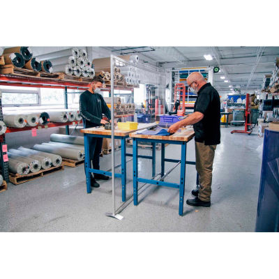 Free Standing Partition Frame, 72"W x 72"H, Clear